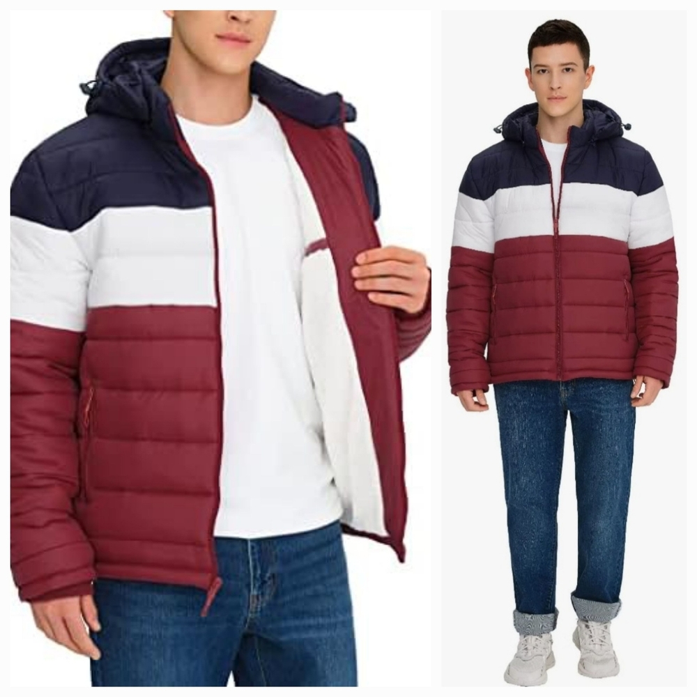 Best South Lightweight Puffer Winter Jacket Fleece Lined Hooded Coat XL